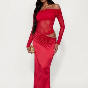 Red Long Sleeve Dress